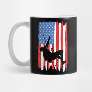 American Flag Climbing Graphic Mug